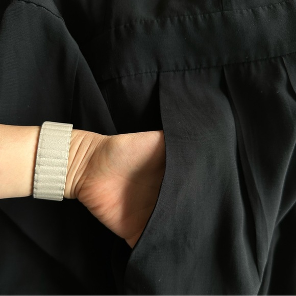 Boden // Black V neck High-waist wide leg jumpsuit Size 6 - Picture 6 of 12